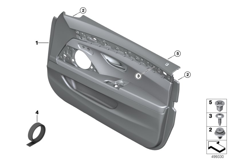 Genuine BMW 51417359411 F10 F11 Door Panel, Leather, Front Left OYSTER (Inc. 525dX, 550iX & 520dX) | ML Performance UK Car Parts