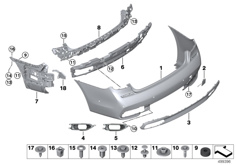 Genuine BMW 51128061150 G11 G12 Trim Panel, Bumper, Rear, Bottom M (Inc. 750LiX 4.4, 740LdX & 730Li) | ML Performance UK Car Parts