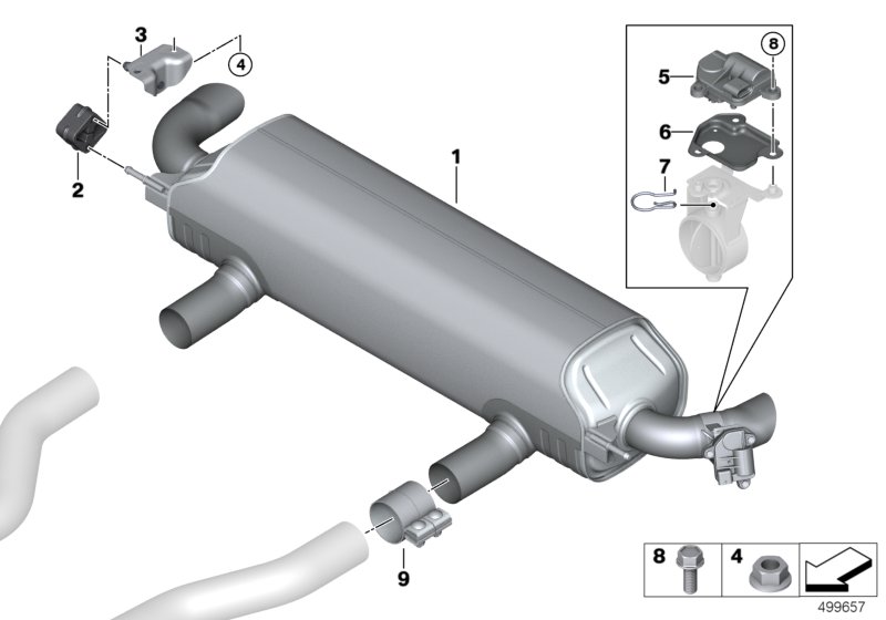 Genuine BMW 18308744801 G16 Rear Muffler With Exhaust Flap (Inc. 840i & 840iX) | ML Performance UK Car Parts