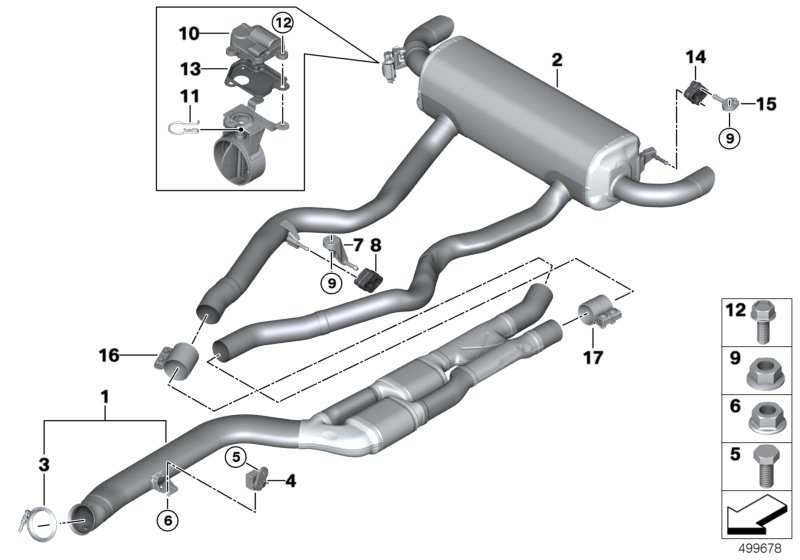 Genuine BMW 18308743651 G20 G21 Rear Muffler With Exhaust Flap (Inc. M340i & M340iX) | ML Performance UK Car Parts