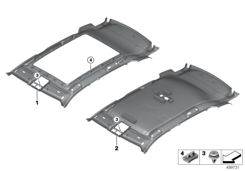 Genuine BMW 51447938233 G01 Headlining Panoramic Roof CANBERRABEIGE (Inc. X3) | ML Performance UK Car Parts