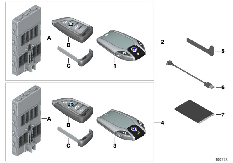 Genuine BMW 66129877476 G11 G12 Display Key US RCP (Inc. 750iX, 740i & M760iX) | ML Performance UK Car Parts