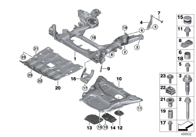 Genuine BMW 31106884852 Front Axle Support (Inc. X5 50iX, X6 M50dX & X7 40iX) | ML Performance UK Car Parts