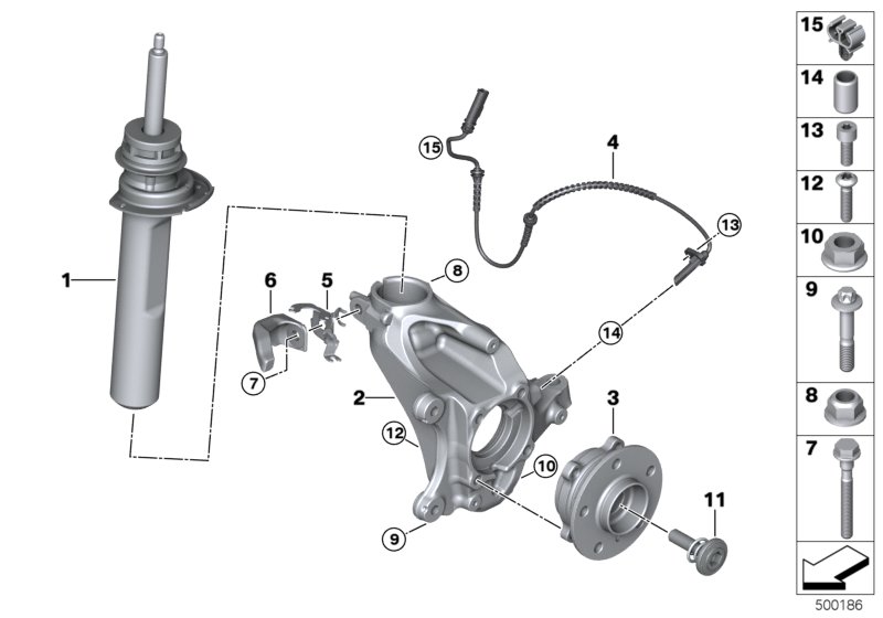 Genuine BMW Mini 31216876854 F40 F46 Swivel Bearing, Camber Correction, Right -30MIN (Inc. 118d, JCW ALL4 & X1 20i) | ML Performance UK Car Parts