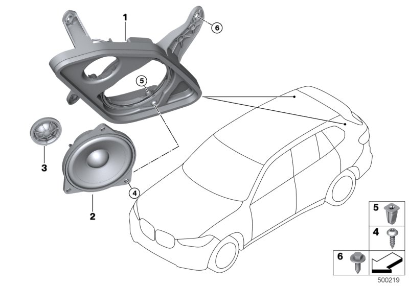 Genuine BMW 65137952130 G06 Speaker Mount, D-Pillar, Right HIGH END SYSTEM (Inc. X6) | ML Performance UK Car Parts