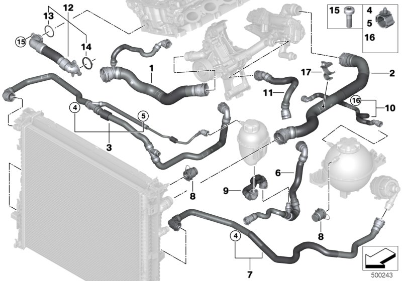 Genuine BMW 17128670666 G01 G02 Hose, Radiator-Engine (Inc. X3 M40iX & X4 M40iX) | ML Performance UK Car Parts