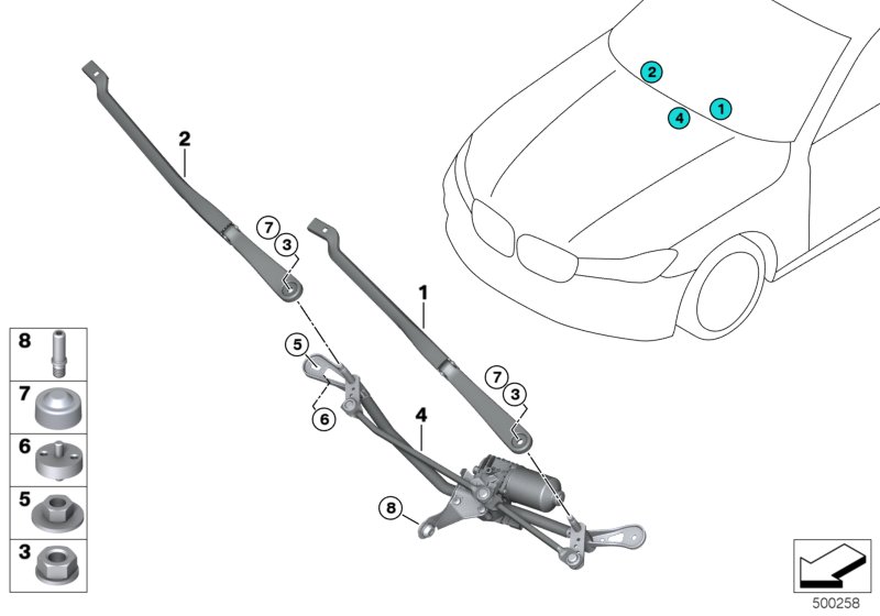 Genuine BMW 61619463860 G12 F90 G14 Wiper Arm, Driver's Side (Inc. 840i, 750Li & 725Ld) | ML Performance UK Car Parts