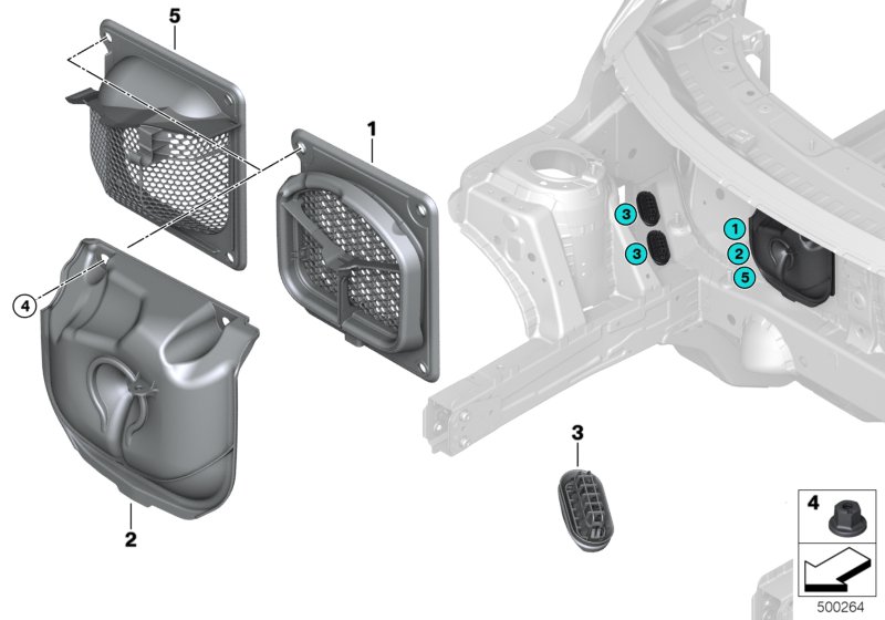 Genuine BMW Mini 64119304296 F46 F55 F56 Residual Water Grommet (Inc. X2 20dX, Cooper S & Cooper SD) | ML Performance UK Car Parts