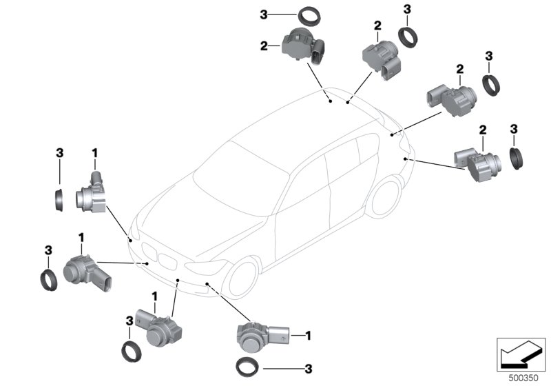 Genuine BMW 66209288224 Ultrasonic Sensor, Sparkling Brown WB53 (Inc. 418d, 330iX & 430d) | ML Performance UK Car Parts