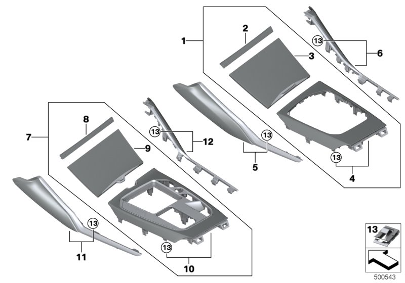 Genuine BMW 51166994076 G20 G21 Center Console Trim, Driver, Accent Chr. SCHWARZ (Inc. 320dX, M340iX & 330i) | ML Performance UK Car Parts