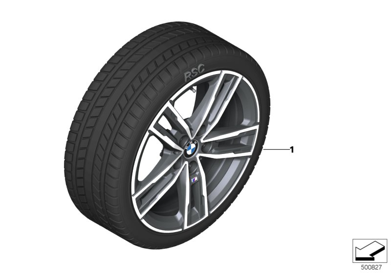 Genuine BMW 36112471503 F40 F44 Tpm Wwt Ferric Grey Burnished 225/45R17 91H (Inc. 120dX, 228iX & 118d) | ML Performance UK Car Parts