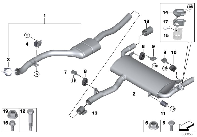 Genuine BMW 18308693961 G02 Rear Muffler With Exhaust Flap (Inc. X4 30iX) | ML Performance UK Car Parts