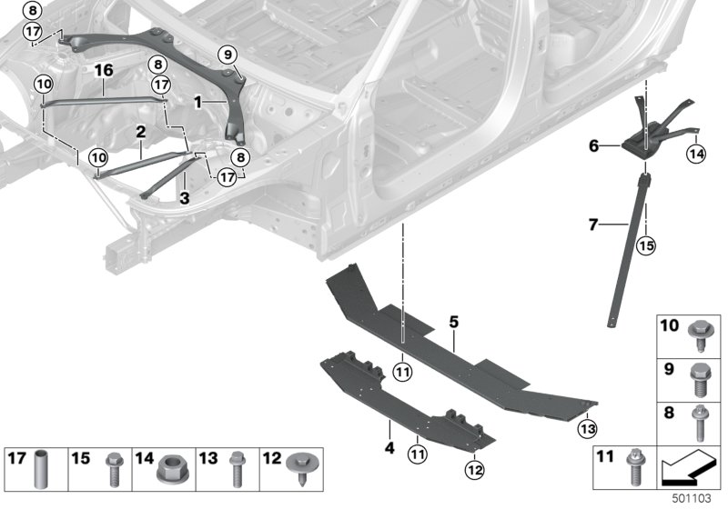 Genuine BMW 51717334565 G11 G12 Connecting Member, Rear Tunnel (Inc. 750LiX 4.0, 740LiX & 740i) | ML Performance UK Car Parts