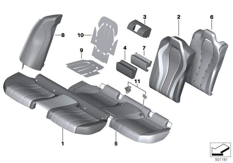 Genuine BMW 52207940672 F93 G16 Side Finisher, Leather, Right SCHWARZ (Inc. 840dX, 840iX & M8) | ML Performance UK Car Parts