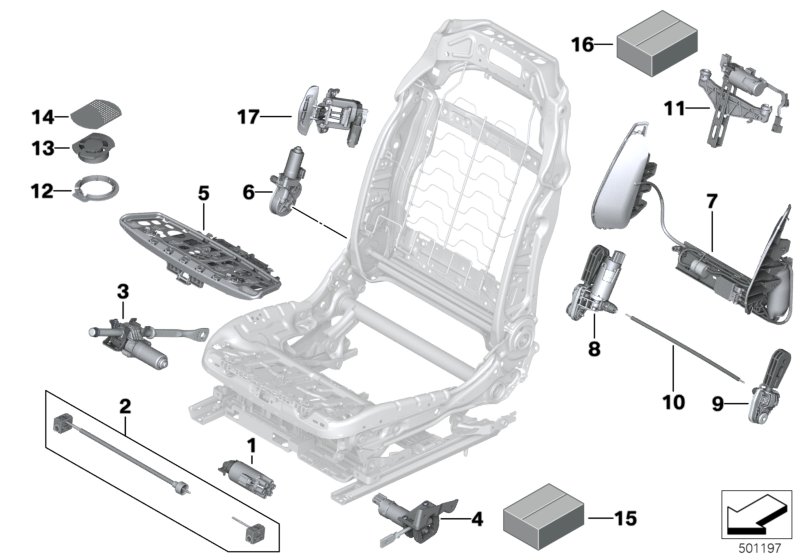 Genuine BMW 52107454055 G12 G31 G11 Drive, Backrest Width Adjustment, Right 4 PINS (Inc. 750iX, 750dX & 530i) | ML Performance UK Car Parts