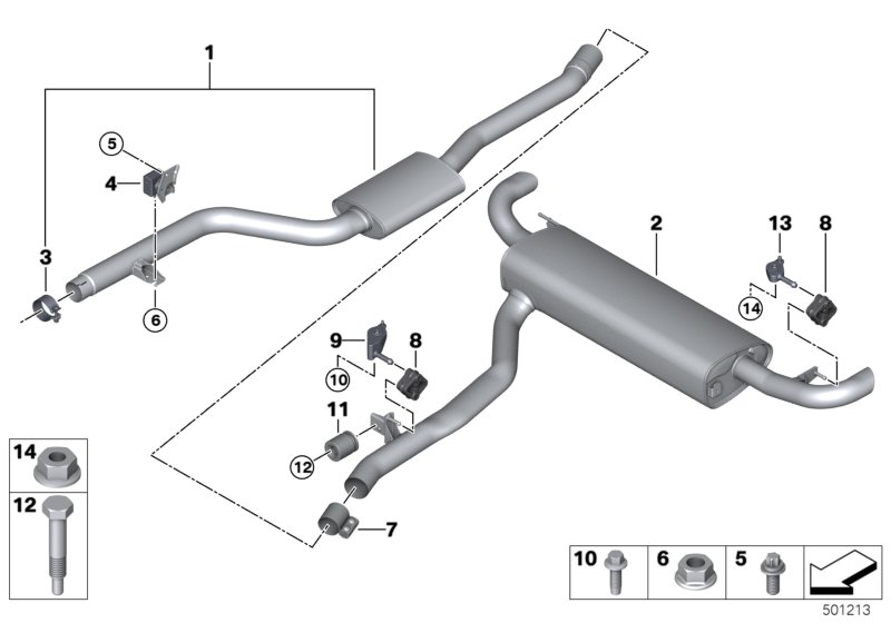 Genuine BMW 18307935436 G07 G05 G06 Bracket For Exhaust System RECHTS (Inc. X7 M50iX & X5) | ML Performance UK Car Parts