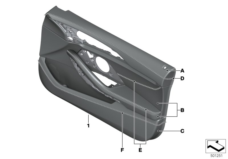 Genuine BMW 51417997077 G16 Door Panel, Leather, Front Left INDIVIDUAL (Inc. M850iX, 840i & 840iX) | ML Performance UK Car Parts