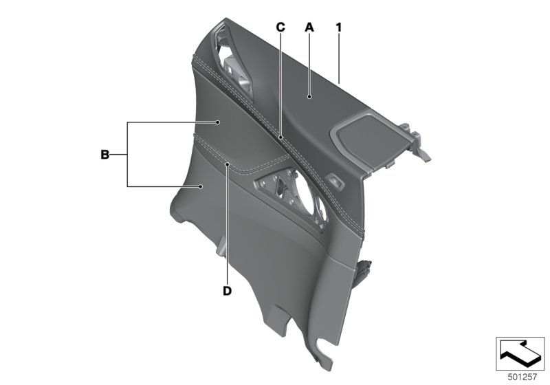 Genuine BMW 51417996776 G14 Lateral Trim Panel Leather Rear Right INDIVIDUAL (Inc. 840iX, 840i & M850iX) | ML Performance UK Car Parts