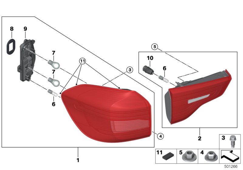 Genuine BMW 63219853370 Rear Light In The Side Panel, Right | ML Performance UK Car Parts