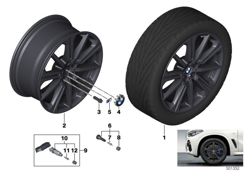 Genuine BMW 36116883766 G05 G06 Disk Wheel, Light-Alloy, Black Matt 10,5JX20 ET:40 (Inc. X5 45eX & X6) | ML Performance UK Car Parts