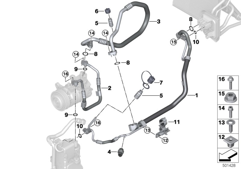 Genuine BMW 64508053487 Refrigerant Line, Dual Line R1234YF (Inc. X3 M & X4 M) | ML Performance UK Car Parts