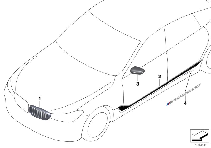 Genuine BMW 51142447018 G32 Foil Application Frozen Black Left/Right M PERFORMANCE (Inc. 630iX, 630i & 640iX) | ML Performance UK Car Parts