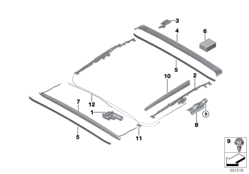 Genuine BMW 67617424804 G32 G31 G21 Drive Panorama Glass Roof (Inc. 630i, 330i & 320d) | ML Performance UK Car Parts