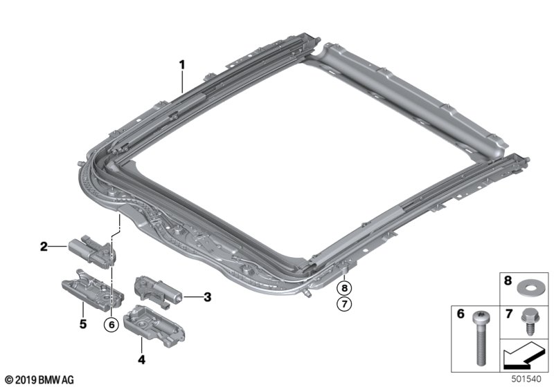 Genuine BMW 54107932857 G07 G05 F44 Foam Caps.Glass Slide/Tilt Roof Pan.Mot. (Inc. M235iX, X5 50iX & X6 M50dX) | ML Performance UK Car Parts