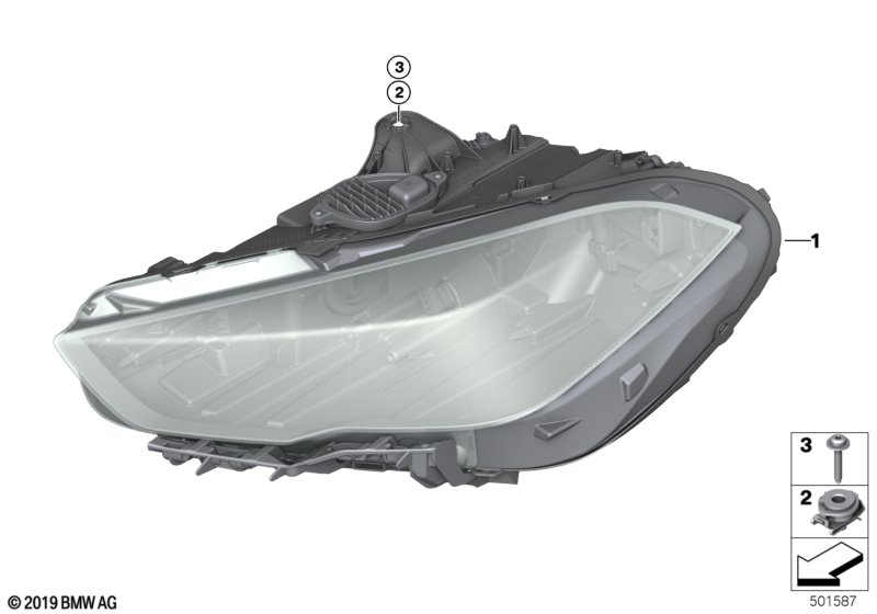 Genuine BMW 63119449597 F44 Headlight, Led Technology, Left (Inc. 228iX & M235iX) | ML Performance UK Car Parts