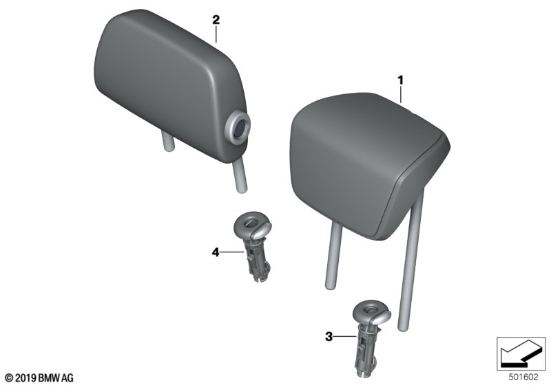 Genuine BMW 52209495016 F44 Folding Headrest, Leather, Outer Rear OYSTER (Inc. 228iX) | ML Performance UK Car Parts