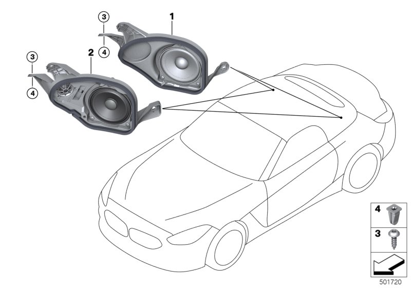 Genuine BMW 65132622494 G29 Support Speaker Partition Panel, Right TOP-HIFI SYSTEM (Inc. Z4) | ML Performance UK Car Parts