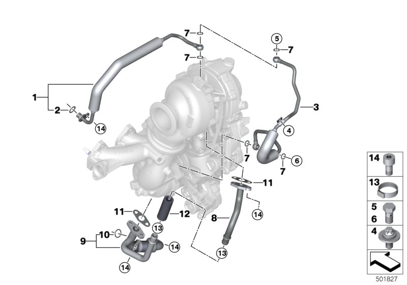 Genuine BMW 11428580009 F48 F39 Oil Line, Supply, Low Compression (Inc. X1 25dX & X2 25dX) | ML Performance UK Car Parts