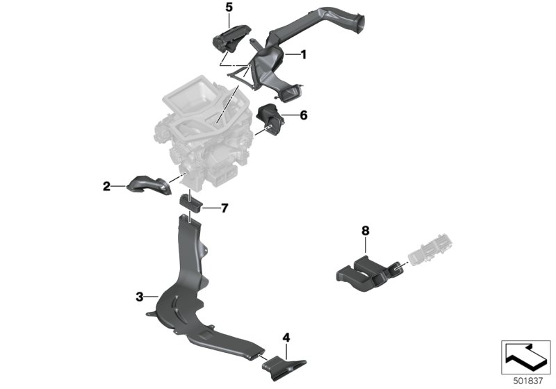 Genuine BMW 61229396272 F93 G15 F91 Cold-Air Duct, Passenger's Side (Inc. 840iX, 840i & M8) | ML Performance UK Car Parts