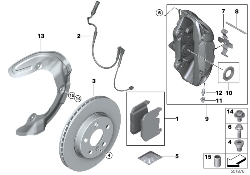 Genuine BMW 34106888629 F40 F39 F44 Caliper Housing Left (Inc. X1 20iX, X2 20d & X1 25iX) | ML Performance UK Car Parts