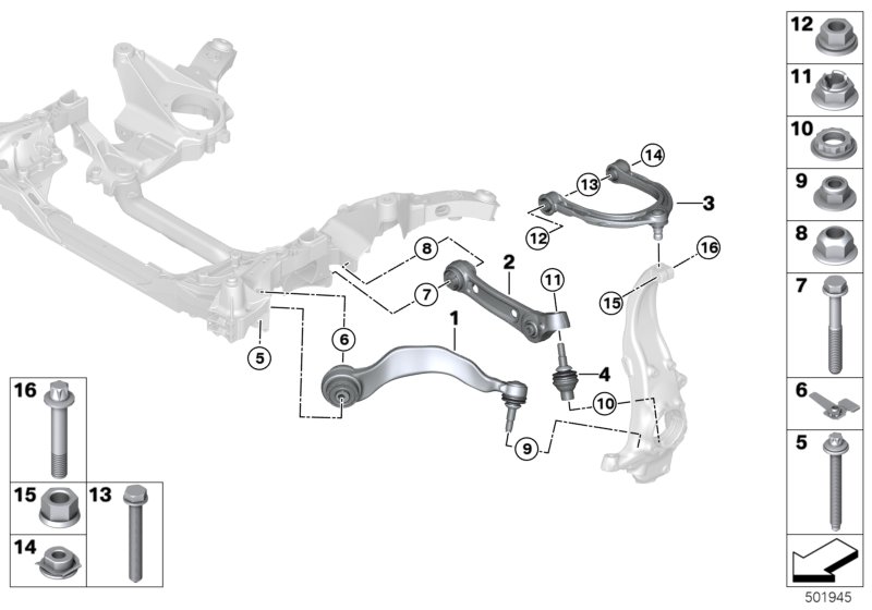 Genuine BMW 31108096243 F92 F93 F91 Left Tension Strut With Rubber Mounting (Inc. M8) | ML Performance UK Car Parts