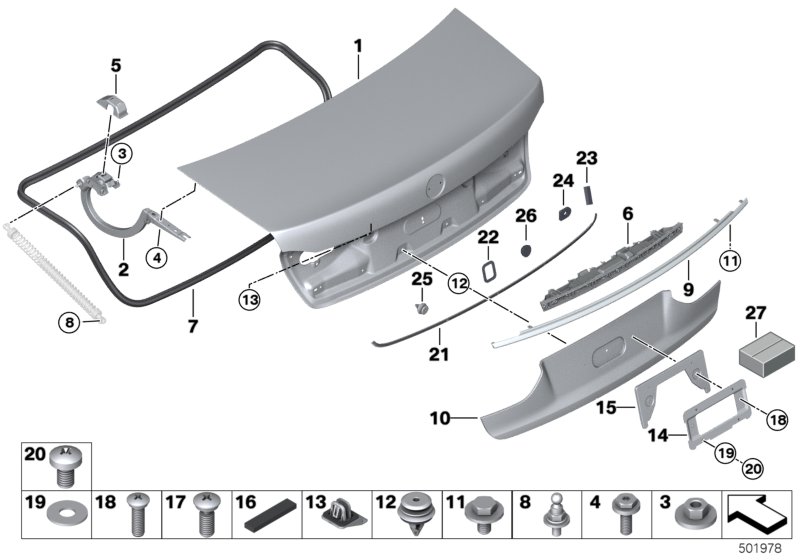 Genuine BMW 51247416687 G11 G12 Trim Cover, Trunk Lid, Lower, Primed (Inc. 730d, 740LiX & 750LdX) | ML Performance UK Car Parts