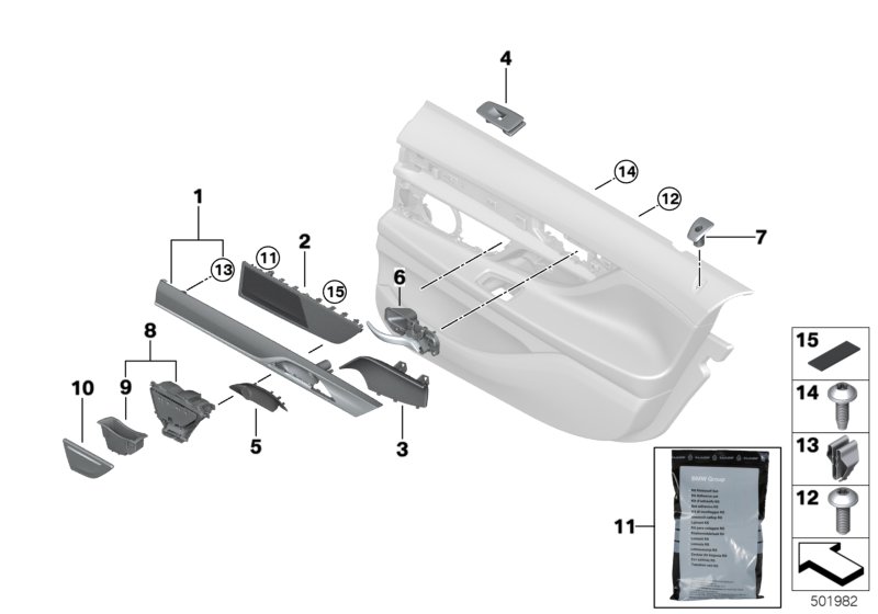 Genuine BMW 51427425029 Trim, Door 'Fineline' Rear Left (Inc. 740LdX, 725Ld & 740Li) | ML Performance UK Car Parts