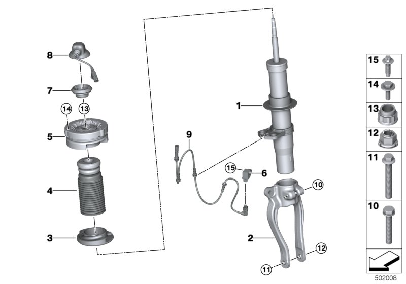 Genuine BMW 31307856896 F91 F92 Spring Strut, Edc, Front Right (Inc. M8) | ML Performance UK Car Parts