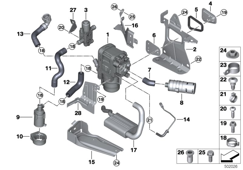 Genuine BMW 64129330835 G15 G02 G30 Bracket, Recirculation Pump, Aux. Heater (Inc. 330dX, X3 M40iX & X3 20i 1.6) | ML Performance UK Car Parts