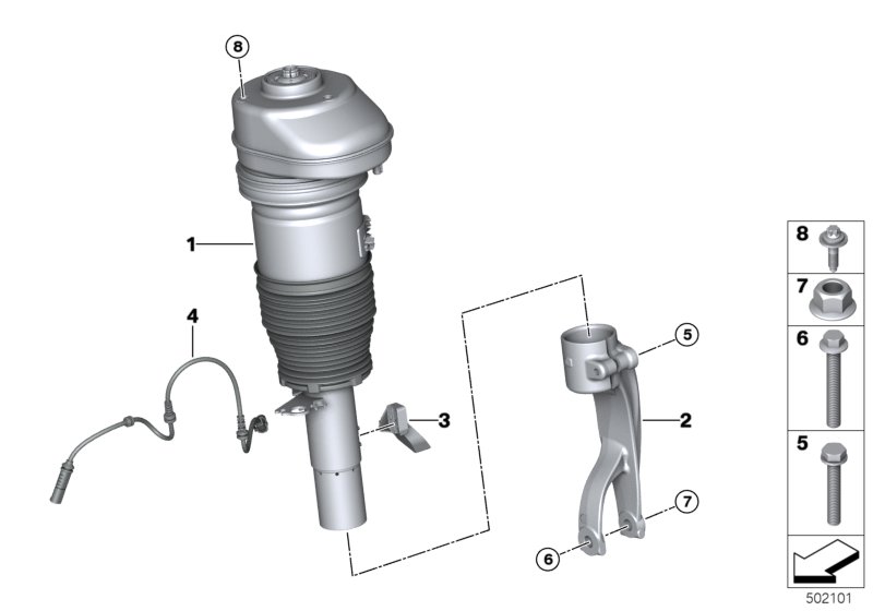 Genuine BMW 34526883126 G06 G07 Bracket, Wheelspeed Sensor, Right Spring strut, front (Inc. X6) | ML Performance UK Car Parts