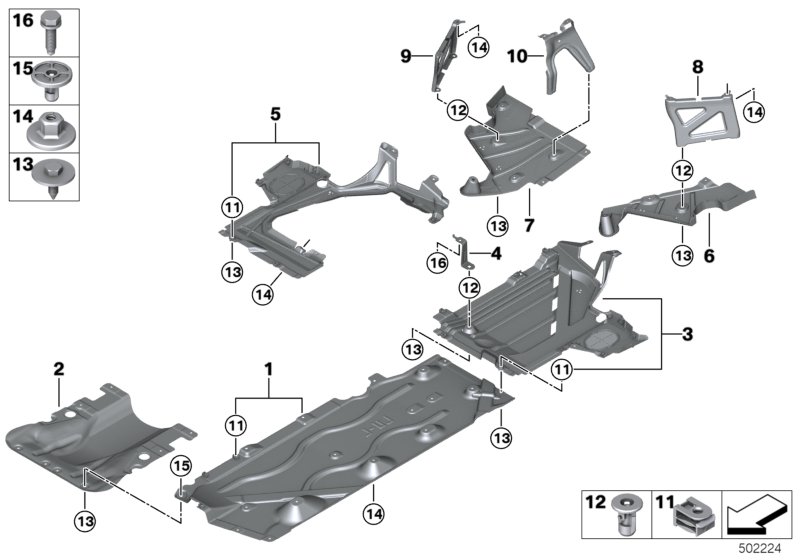 Genuine BMW 51757436699 F44 Bracket Underfloor Panelling, Left (Inc. 218i) | ML Performance UK Car Parts