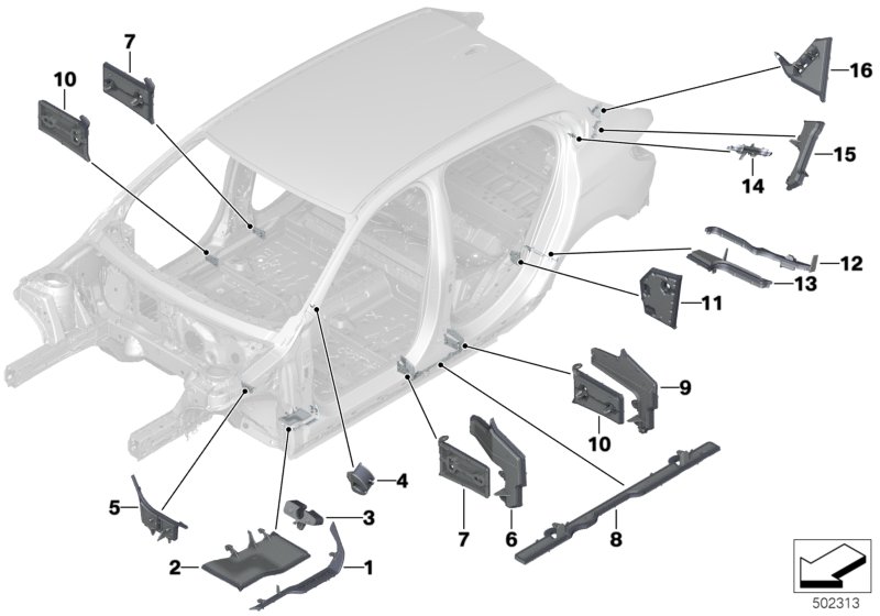 Genuine BMW 41009482607 F40 F44 Moulded Part,Entrance Outside,Front Left (Inc. 220d, M235iX & M135iX) | ML Performance UK Car Parts