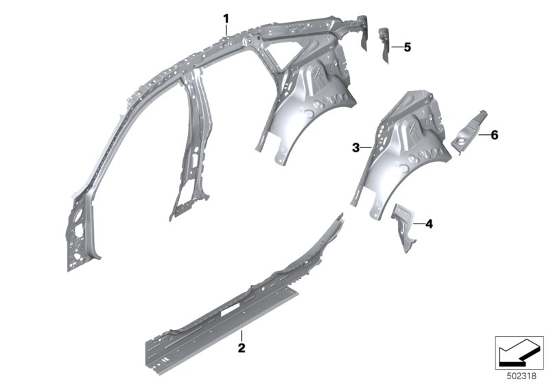 Genuine BMW 41219498463 F44 Reinforcement, Sidewall, Rear Left (Inc. 228iX, 220d & M235iX) | ML Performance UK Car Parts