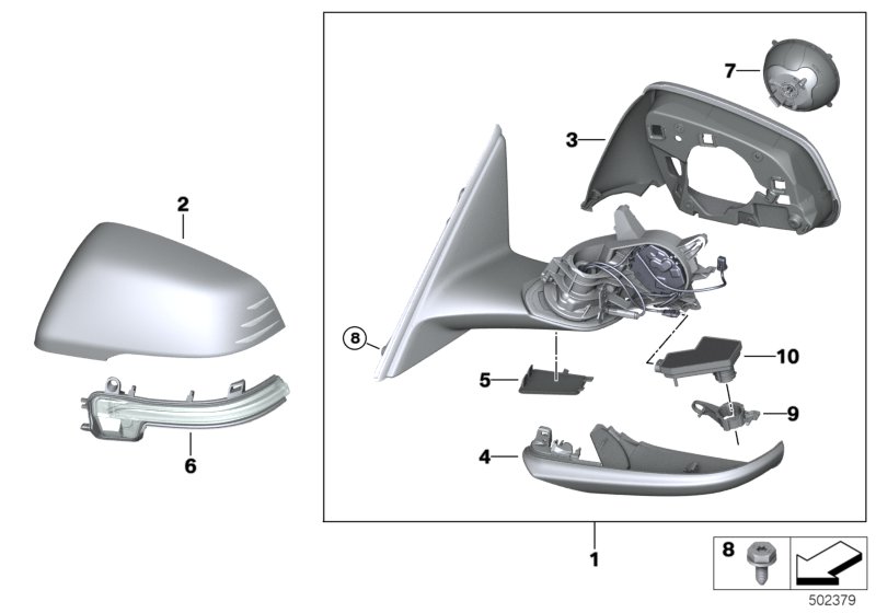 Genuine BMW 51169448564 F44 Outside Mirror Heated With Memory,Right SHADOW-LINE (Inc. 220d, M235iX & 218i) | ML Performance UK Car Parts