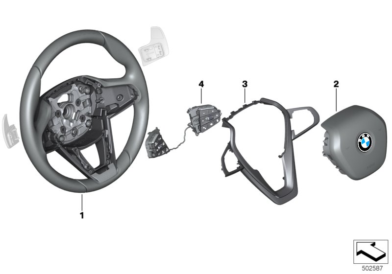 Genuine BMW 32307947918 G07 G05 G06 Decor TriCover, Steering Wheel NIGHT BLUE (Inc. X5) | ML Performance UK Car Parts