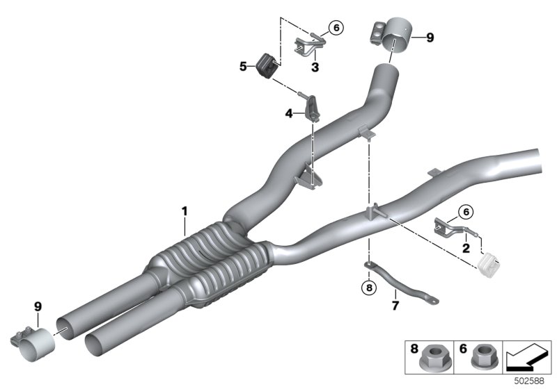 Genuine BMW 18307629377 F13 F12 Center Muffler (Inc. 650iX 4.4, 650i & 650iX) | ML Performance UK Car Parts