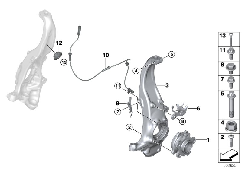 Genuine BMW 31206884382 G14 G16 G31 Front Right Steering Knuckle (Inc. 520i, 530d & 530e) | ML Performance US Car Parts