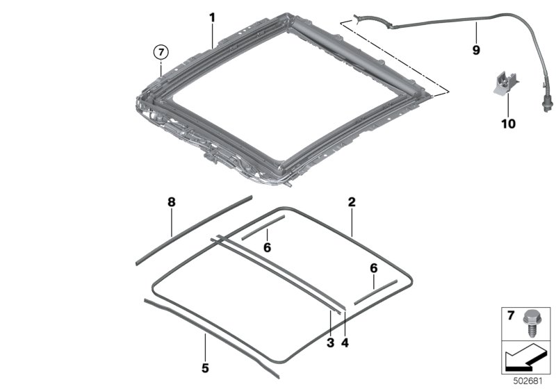 Genuine BMW 54107933441 F40 F39 Rain Gutter Seal (Inc. 116d, M135iX & 120dX) | ML Performance UK Car Parts