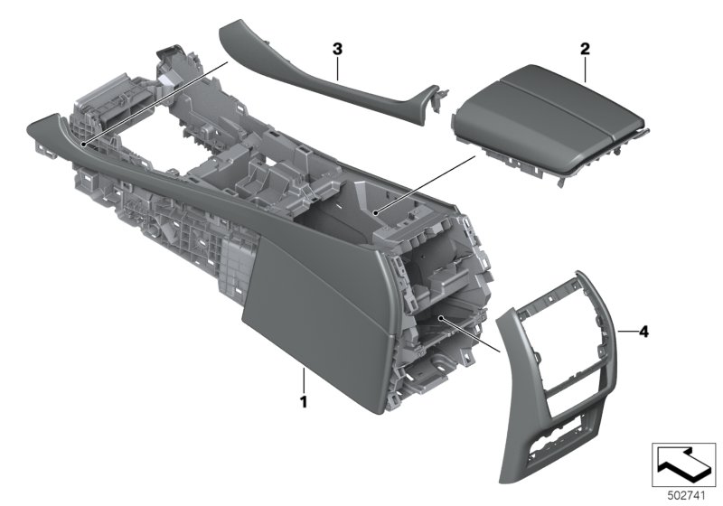 Genuine BMW 51166996435 G05 Decor Trim Detail Cntr Console Lthr Lft ELFENBEINWEISS (Inc. X5) | ML Performance UK Car Parts