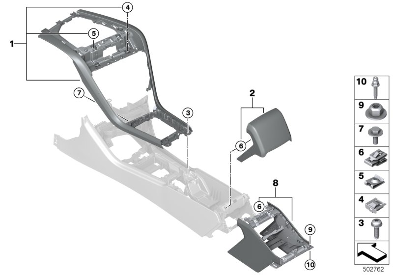 Genuine BMW 51169865197 G15 F91 G14 Cover Centre Console, Rear SCHWARZ (Inc. 840iX, M8 & 840dX) | ML Performance UK Car Parts